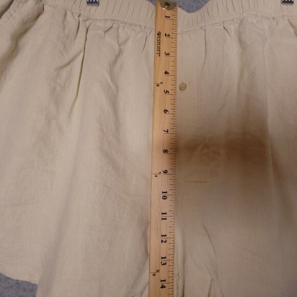 Treasure & Bond Womens Casual Shorts Beige Linen Blend Pockets Button 1X‎ New - Picture 5 of 10